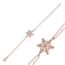 ​Gümüş Rose Kar Çiçeği Kadın Bileklik