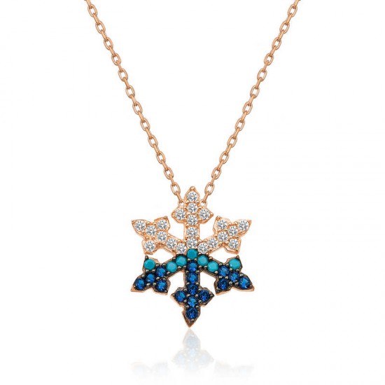 Gümüş Rose Kar Tanesi Bayan Kolye Gümüş Rose Kar Tanesi Bayan Kolye