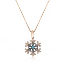 Gümüş Rose Kar Tanesi Bayan Kolye