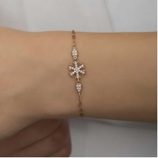 Gümüş Rose Kar Tanesi Kadın Bileklik