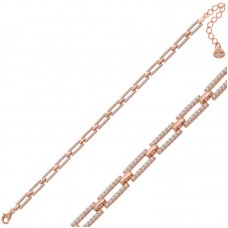 Gümüş Rose Kare Taşlı Kadın Bileklik