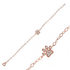 Gümüş Rose Kedi Patisi Kadın Bileklik