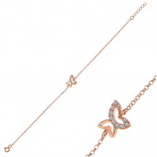 ​Gümüş Rose Kelebek Kadın Bileklik