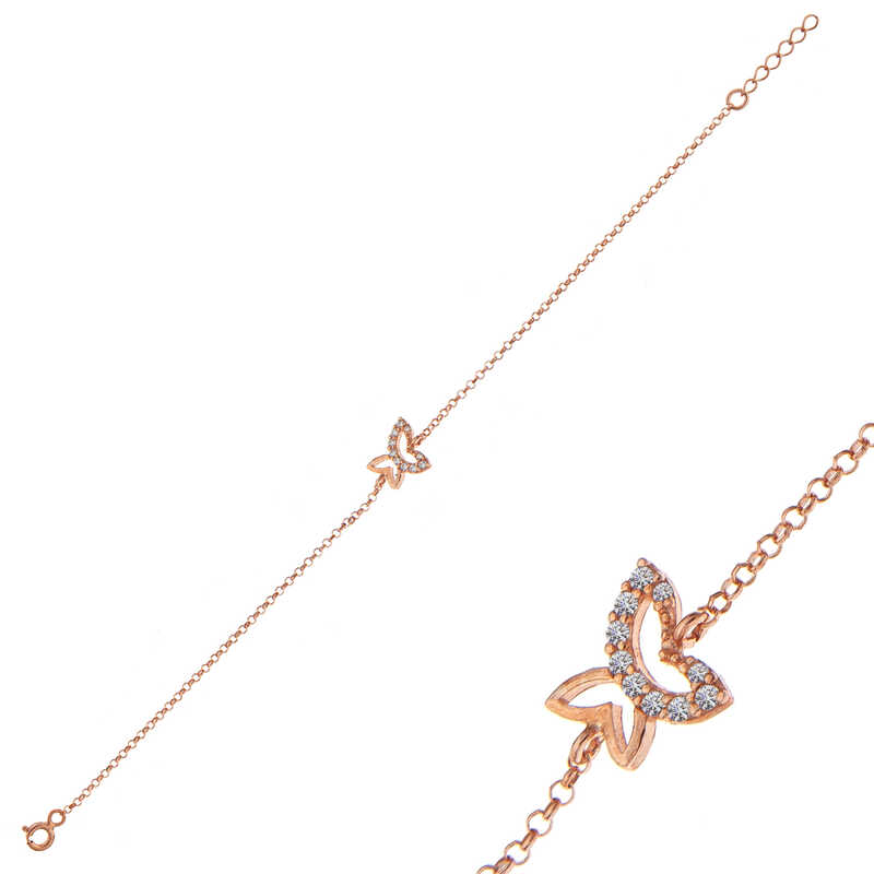 Gümüş Rose Kelebek Kadın Bileklik Gümüş Rose Kelebek Kadın Bileklik