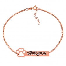 Gümüş Rose Kişiye Özel İsimli Bayan Bileklik