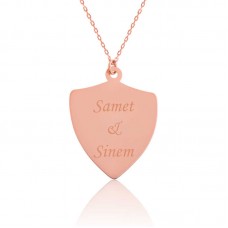 Gümüş Rose Kişiye Özel İsimli Zırh Plaka Kolye