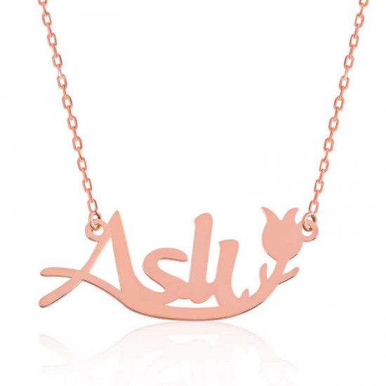 Gümüş Rose Kişiye Özel Lale Desenli İsimli Bayan Kolye Gümüş Rose Kişiye Özel Lale Desenli İsimli Bayan Kolye