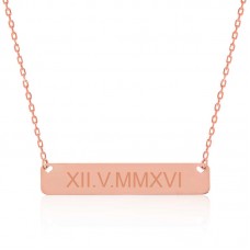 Gümüş Rose Kişiye Özel Roma Rakamlı Tarih Kolye