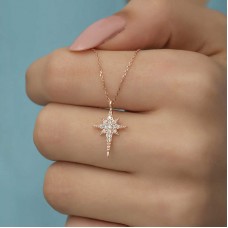 Gümüş Rose Kutup Yıldızı Kadın Kolye