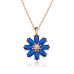 Gümüş Rose Lacivert Çiçek Kolye Gümüş Rose Lacivert Çiçek Kolye