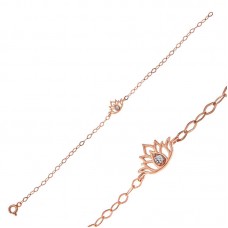 Gümüş Rose Lotus Çiçeği Kadın Bileklik