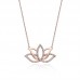 Gümüş Rose Lotus Çiçeği Kolye