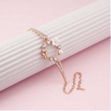 Gümüş Rose Manolya Çiçeği Kelebek Kadın Bileklik