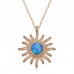 Gümüş Rose Mavi Opal Taşlı Güneş Kadın Kolye Gümüş Rose Mavi Opal Taşlı Güneş Kadın Kolye