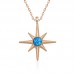 ​Gümüş Rose Mavi Opal Taşlı Kutup Yıldızı Kolye