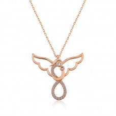 Gümüş Rose Melek Anne Ve Çocuk Bayan Kolye