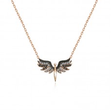 ​Gümüş Rose Mikail Meleği Bayan Kolye