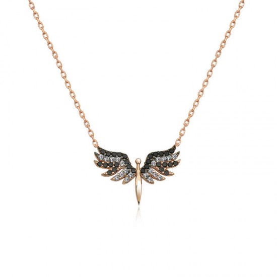 ​Gümüş Rose Mikail Meleği Bayan Kolye