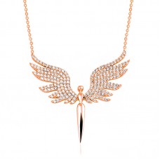 Gümüş Rose Mikail Meleği Kadın Kolye