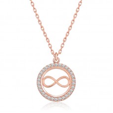 Gümüş Rose Minik Sonsuzluk Bayan Kolye