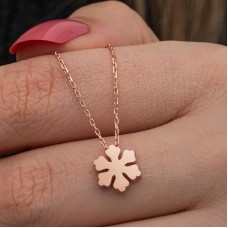 Gümüş Rose Minimal Kar Tanesi Kadın Kolye