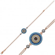 Gümüş Rose Nazar Bayan Bileklik