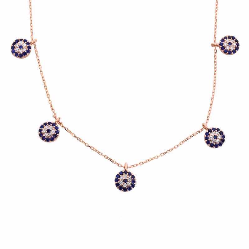 Gümüş Rose Nazarlı Şans Bayan Kolye Gümüş Rose Nazarlı Şans Bayan Kolye