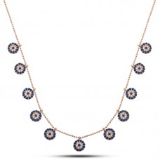 Gümüş Rose Nazarlı Şans Kadın Kolye