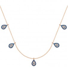 Gümüş Rose Nazarlı Şans Kadın Kolye