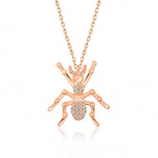 Gümüş Rose Örümcek Bayan Kolye