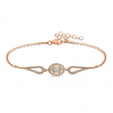 Gümüş Rose Oval Baget Bileklik