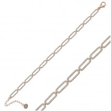 Gümüş Rose Oval Taşlı Bayan Bileklik