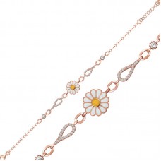 Gümüş Rose Papatya Kadın Bileklik