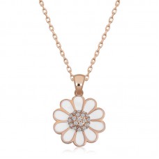 Gümüş Rose Papatya Kadın Kolye