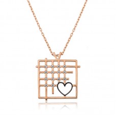 Gümüş Rose Parmaklıklar Arasındaki Aşk Kolye