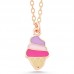 Gümüş Rose Renkli Dondurma Kadın kolye