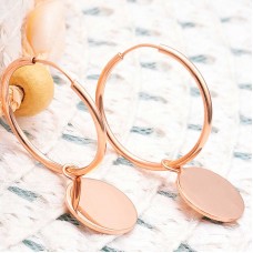 Gümüş Rose Sallantılı Halka Kadın Küpe