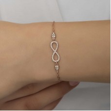 Gümüş Rose Sonsuzluk Kadın Bileklik