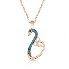 Gümüş Rose Sonsuzluk Kadın Kuğu Kolye