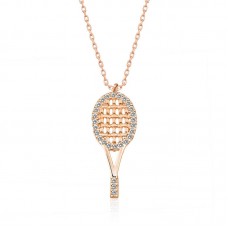 Gümüş Rose Tenis Raketi Bayan Kolye