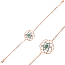 Gümüş Rose Yaşam Çiçeği Bayan Bileklik