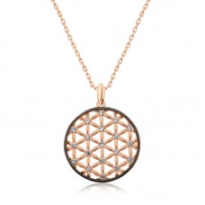 Gümüş Rose Yaşam Çiçeği Kolye