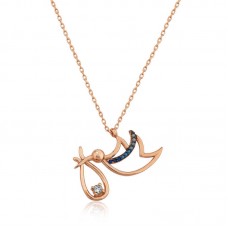 Gümüş Rose Yeni Doğan Bebek Bayan Kolye