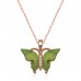 Gümüş Rose Yeşil Kaplangözü Taşlı Kelebek Kolye Gümüş Rose Yeşil Kaplangözü Taşlı Kelebek Kolye
