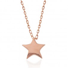 Gümüş Rose Yıldız Kadın Kolye