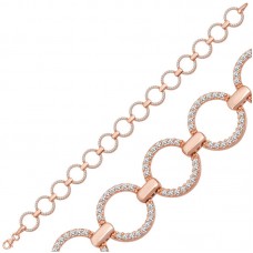 Gümüş Rose Yuvarlak Taşlı Kadın Bileklik