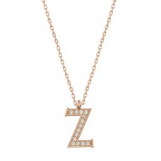 Gümüş Rose Z Harfi Kadın Kolye