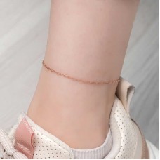 Gümüş Rose Zincir Desenli Halhal