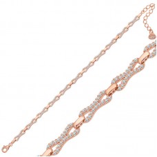 Gümüş Rose Zirkon Taşlı Kadın Bileklik