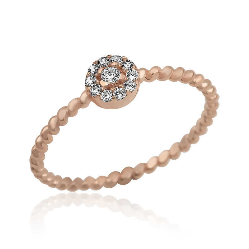 Gümüş Rose Zirkon Taşlı Kadın Yüzük Gümüş Rose Zirkon Taşlı Kadın Yüzük